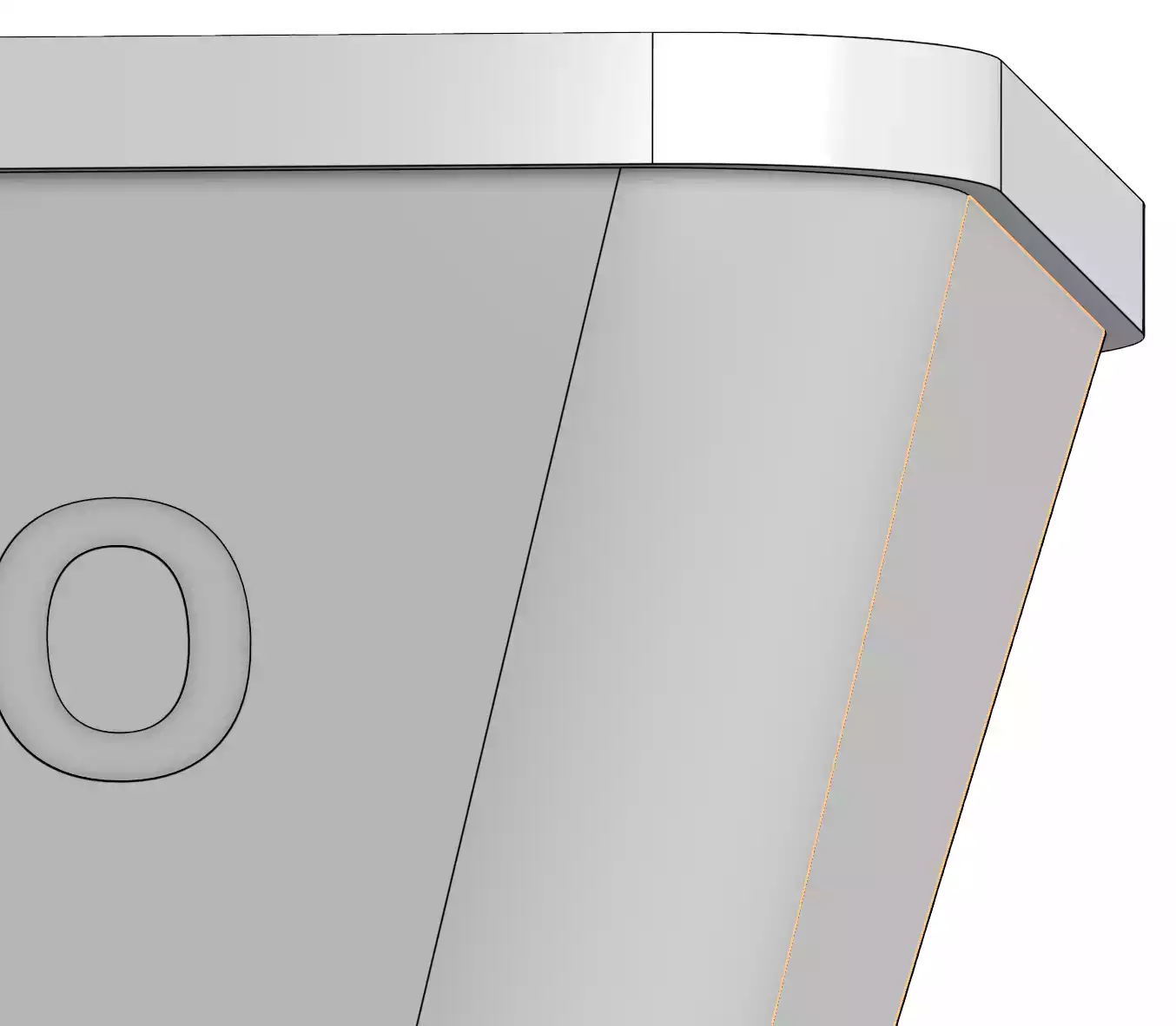 CAD drawing of horizontal edge