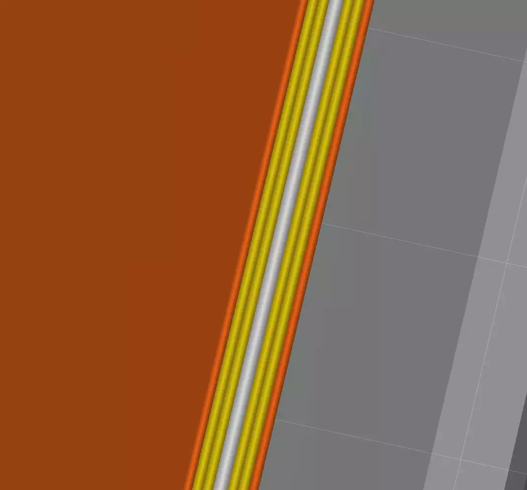 View of the solid wall in the 3D printing slicer software